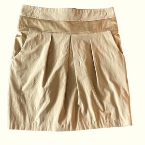 Khaki Pleated Skirt